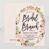 Bohemienveren en Floral Wreath Bridal Brunch Kaart (Voorkant / Achterkant)