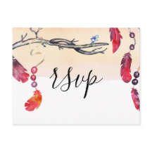 Bohemienvrije geest Wedding rsvp Briefkaart