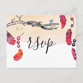 Bohemienvrije geest Wedding rsvp Briefkaart