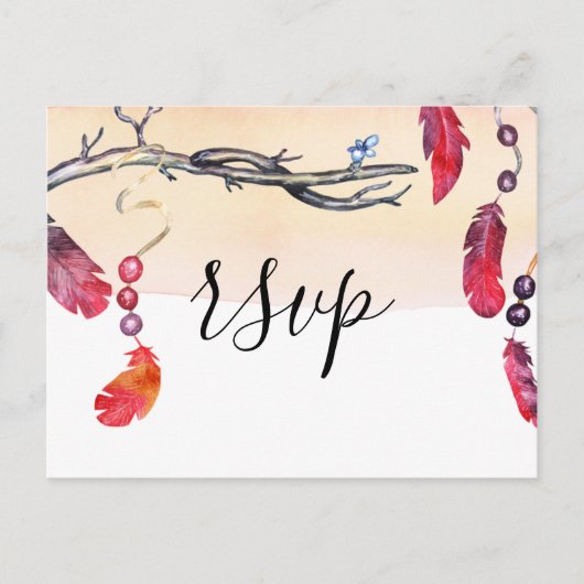 Bohemienvrije geest Wedding rsvp Briefkaart (Voorkant)