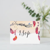 Bohemienvrije geest Wedding rsvp Briefkaart (Staand voorkant)