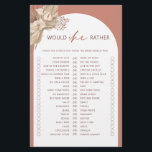 Bohemiër zou liever een vrijgezellenfeest spelflye flyer<br><div class="desc">Deze bohistische stijl is ontworpen om te coördineren met het Boho Terracotta Pampas Grass Collectie. Ze zou liever zien dat ze in het vrijgezellenfeest spel de trendy en populaire boog in terracotta hues toont. Voor een meer geavanceerde aanpassing van dit ontwerp, bijvoorbeeld het wijzigen van de lay-out, het lettertype of...</div>