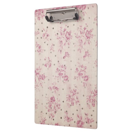 Bohemiese pastelroze strepen bloempoolstippen klembord (Links)