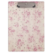 Bohemiese pastelroze strepen bloempoolstippen klembord (Voorkant)