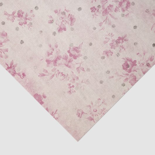 Bohemiese pastelroze strepen bloempoolstippen tissuepapier (Detail)