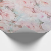 Bohemiroze blauwgroen bloempatroon cadeaupapier (Hoek)