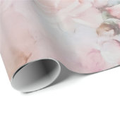 Bohemiroze blauwgroen bloempatroon cadeaupapier (Rol Hoek)