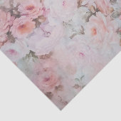 Bohemiroze blauwgroen bloempatroon tissuepapier (Detail)