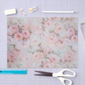 Bohemiroze blauwgroen bloempatroon tissuepapier (Craft)