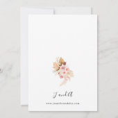 Bohemiroze en beige Floral Pampas Grass Wedding Kaart (Achterkant)