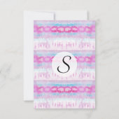 Bohemiroze en Blue Abstract Tie Dye Pattern Kaart (Achterkant)