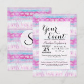 Bohemiroze en Blue Abstract Tie Dye Pattern Kaart (Voorkant / Achterkant)