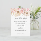 Bohemiroze Floral bespaart de datum Save The Date (Staand voorkant)