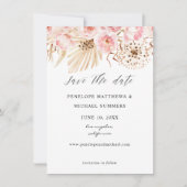 Bohemiroze Floral bespaart de datum Save The Date (Voorkant)
