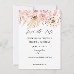 Bohemiroze Floral bespaart de datum Save The Date