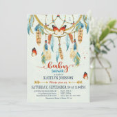 Bohemisch-Amerikaans Baby shower van Dream Catcher Kaart (Staand voorkant)