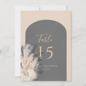 Bohemisch Arch Pampas Grass Weddenschappen Tafnumm Kaart (Voorkant)