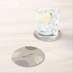 Bohemisch bedankt Pampas Shapes Natural Ronde Kartonnen Onderzetter