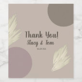 Bohemisch bedankt Pampas Shapes Natural Wijn Etiket (Enkel label)