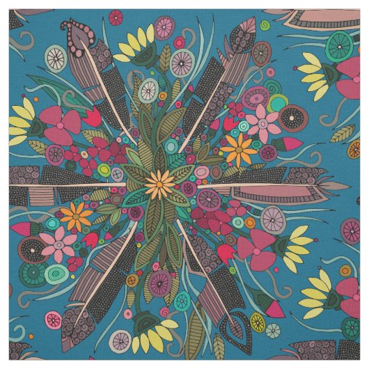 bohemisch blauw stof (Swatch)