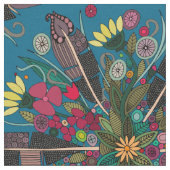 bohemisch blauw stof (Close Up)