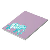 Bohemisch Blauwgroen Tribale Elephant Notitieblok (Linkerzijde)
