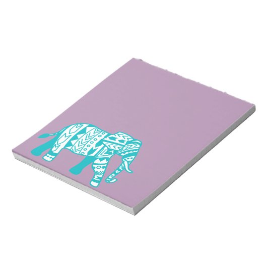 Bohemisch Blauwgroen Tribale Elephant Notitieblok (Linkerzijde)