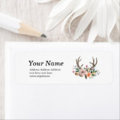 bohemisch, boho, antler, stickers met retouradres (Insitu)