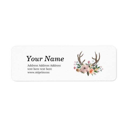 bohemisch, boho, antler, stickers met retouradres (Voorkant)