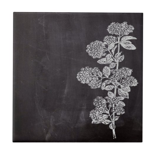 Bohemisch Chalkboard botanisch Tegeltje (Voorkant)
