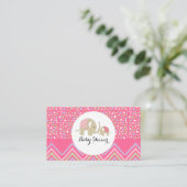 Bohemisch Elephant & Chevron Baby shower Ticket Informatiekaartje (Staand voorkant)