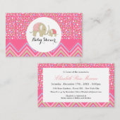 Bohemisch Elephant & Chevron Baby shower Ticket Informatiekaartje (Voorkant / Achterkant)