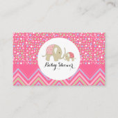 Bohemisch Elephant & Chevron Baby shower Ticket Informatiekaartje (Voorkant)