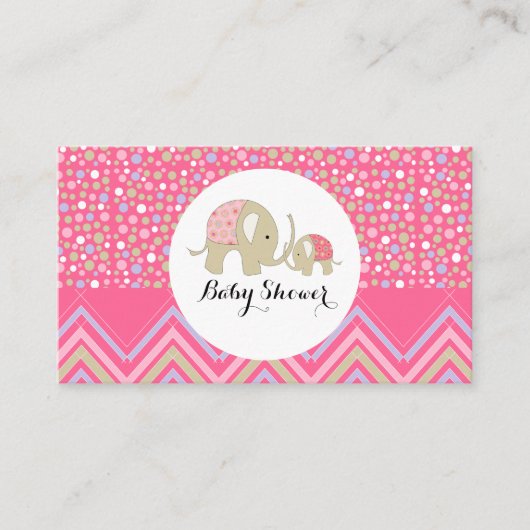 Bohemisch Elephant & Chevron Baby shower Ticket Informatiekaartje (Voorkant)