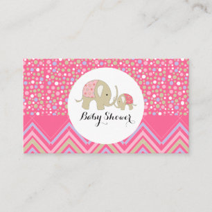 Bohemisch Elephant & Chevron Baby shower Ticket Informatiekaartje