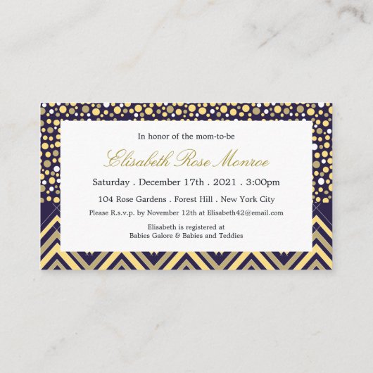 Bohemisch Elephant & Chevron Baby shower Ticket Informatiekaartje (Achterkant)