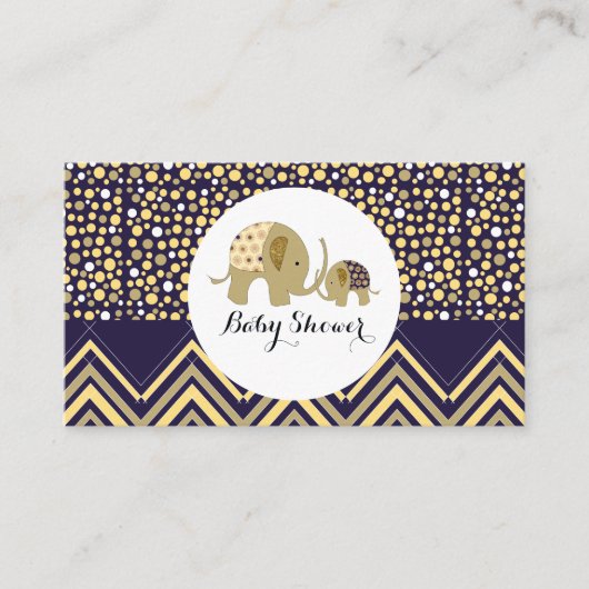 Bohemisch Elephant & Chevron Baby shower Ticket Informatiekaartje (Voorkant)