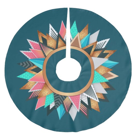 Bohemisch geïnspireerde boomrok kerstboom rok (Voorkant)