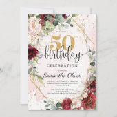 Bohemisch goudglitter 50ste verjaardag kaart (Voorkant)