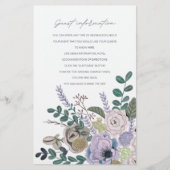 Bohemisch grijs en lavender Flowers gastinformatie (Voorkant)