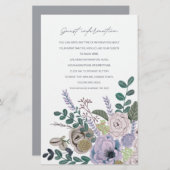 Bohemisch grijs en lavender Flowers gastinformatie (Voorkant / Achterkant)