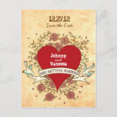 Bohemisch hart, Rozen, vogels en banenhuwelijk Aankondigingskaart (Voorkant)