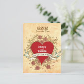 Bohemisch hart, Rozen, vogels en banenhuwelijk Aankondigingskaart (Staand voorkant)