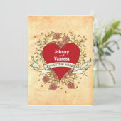 Bohemisch hart, Rozen, vogels en banenhuwelijk Kaart (Staand voorkant)