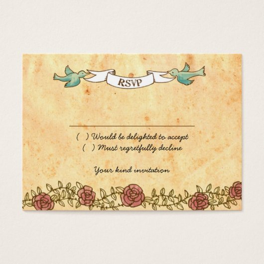 Bohemisch hart, Rozen, vogels en banenhuwelijk Visitekaartje (Voorkant)