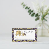 Bohemisch olifant Baby shower Diaper Raffle Ticket Informatiekaartje (Staand voorkant)