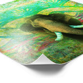  Bohemisch olifant Turquoise Tribal Patroon Foto Afdruk (Hoek)