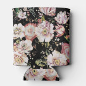 bohemisch oogbolroze bloemen donkerbloem blikjeskoeler (Achterkant)