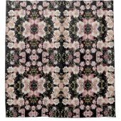 bohemisch oogbolroze bloemen donkerbloem douchegordijn (Voorkant)