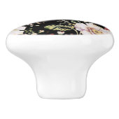 bohemisch oogbolroze bloemen donkerbloem keramische knop (Zijkant)